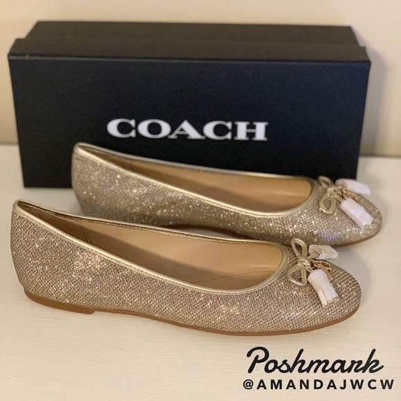 Coach Gold Ballet Slippers- NWT - Picture 5 of 8